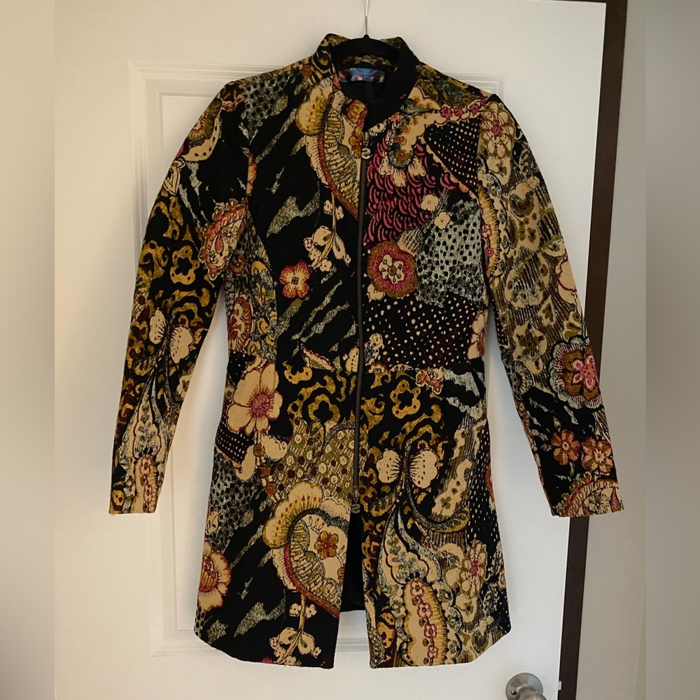 Floral Patterned Women's Coat